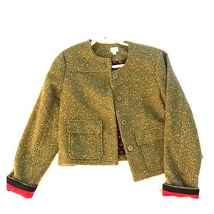 Target A New Day cropped Army Green tweed blazer
